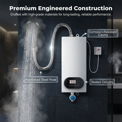 🚿Scaldabagno Elettrico Istantaneo Compatto  | Display LED e 3500W ⚡ | Protezione Anti-Perdite 🛡️ | Salvaspazio per Bagno e Cucina 💧