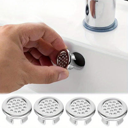 Copertura per Scarico Lavandino Bagno, 4 Pezzi Coperchio Rotondo per Scarico, Anello di Ricambio per Foro Troppo Pieno, Accessorio per Lavabo Cucina e Bagno, Articoli e Componenti per Bagno, Tappo per Scarico