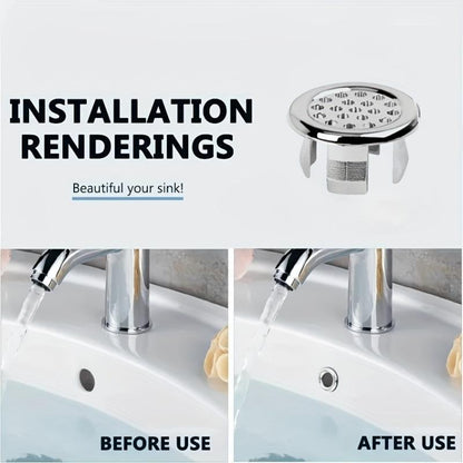 Copertura per Scarico Lavandino Bagno, 4 Pezzi Coperchio Rotondo per Scarico, Anello di Ricambio per Foro Troppo Pieno, Accessorio per Lavabo Cucina e Bagno, Articoli e Componenti per Bagno, Tappo per Scarico