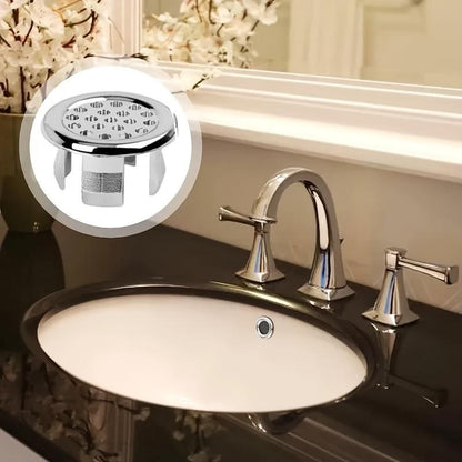 Copertura per Scarico Lavandino Bagno, 4 Pezzi Coperchio Rotondo per Scarico, Anello di Ricambio per Foro Troppo Pieno, Accessorio per Lavabo Cucina e Bagno, Articoli e Componenti per Bagno, Tappo per Scarico