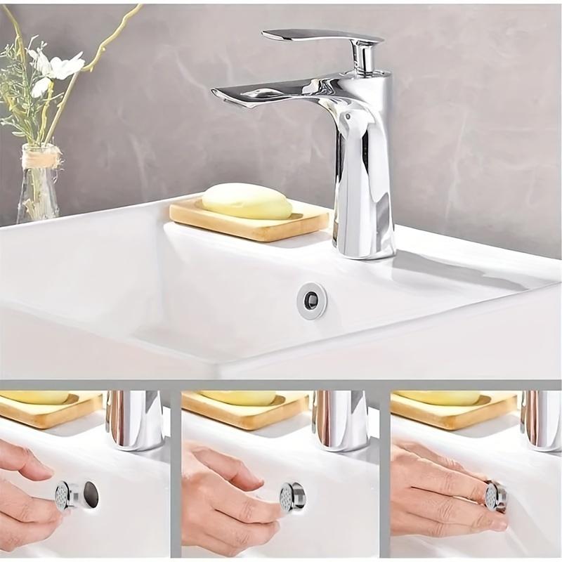 Copertura per Scarico Lavandino Bagno, 4 Pezzi Coperchio Rotondo per Scarico, Anello di Ricambio per Foro Troppo Pieno, Accessorio per Lavabo Cucina e Bagno, Articoli e Componenti per Bagno, Tappo per Scarico
