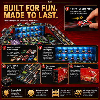 🔥 50% DI SCONTO 🚗 Set gioco garage auto pieghevole – parcheggia, gioca e riponi in pochi secondi ✨