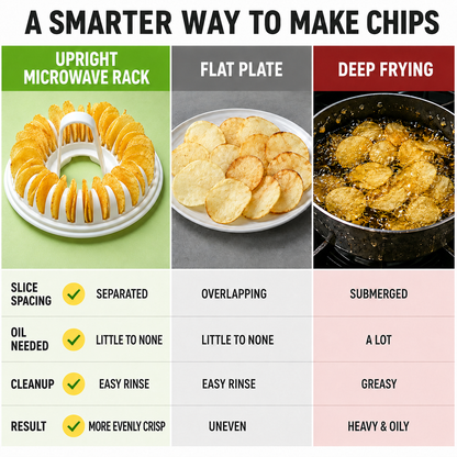 Set fai da te per preparare le patatine fritte nel microonde, completo di ciotola affettatrice.