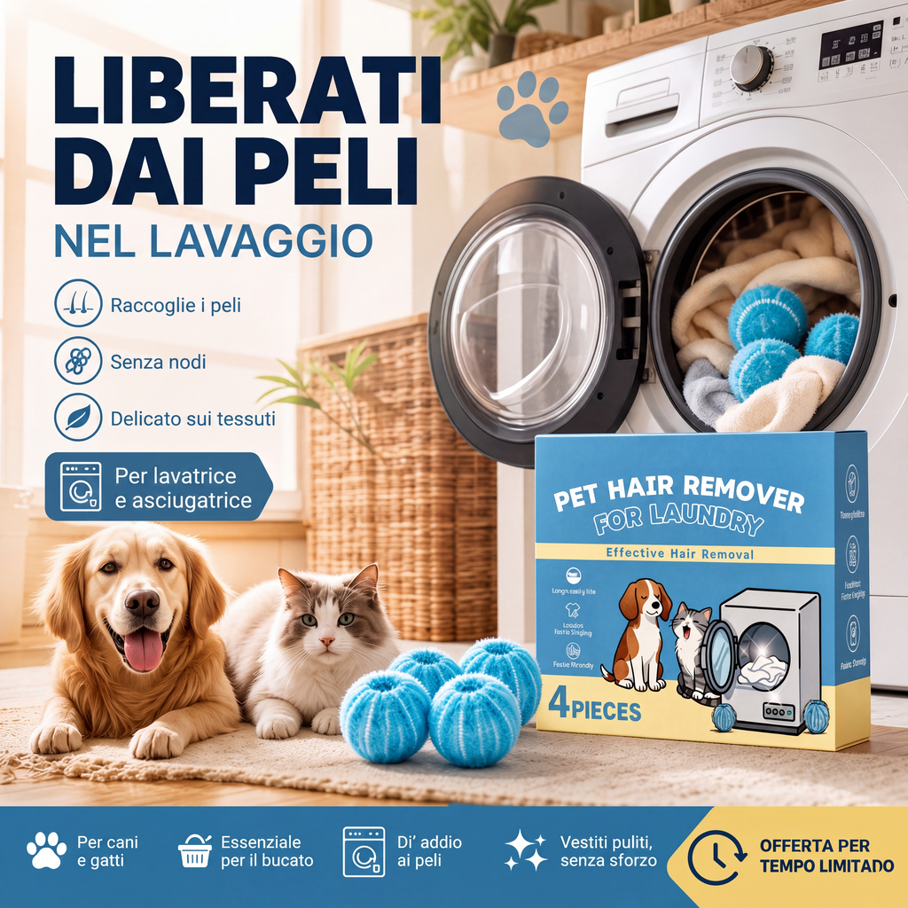 🔥Sconto del 50% ultimo giorno!🔥Sfere di lavaggio riutilizzabili per rimuovere i peli degli animali domestici