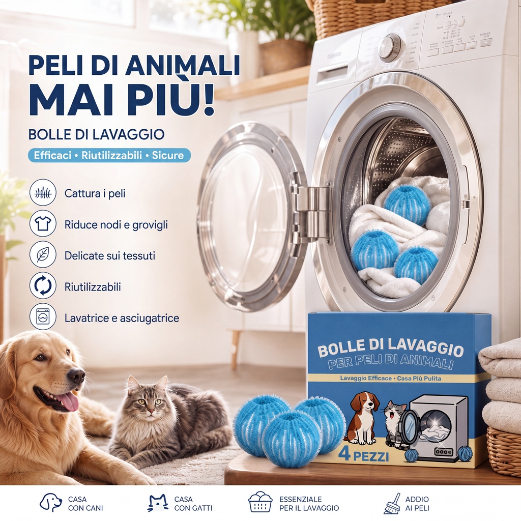 🔥Sconto del 50% ultimo giorno!🔥Sfere di lavaggio riutilizzabili per rimuovere i peli degli animali domestici