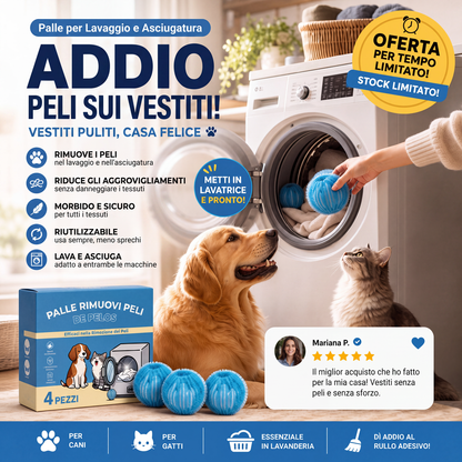 🔥Sconto del 50% ultimo giorno!🔥Sfere di lavaggio riutilizzabili per rimuovere i peli degli animali domestici