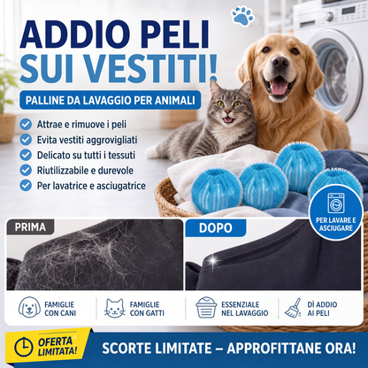 🔥Sconto del 50% ultimo giorno!🔥Sfere di lavaggio riutilizzabili per rimuovere i peli degli animali domestici
