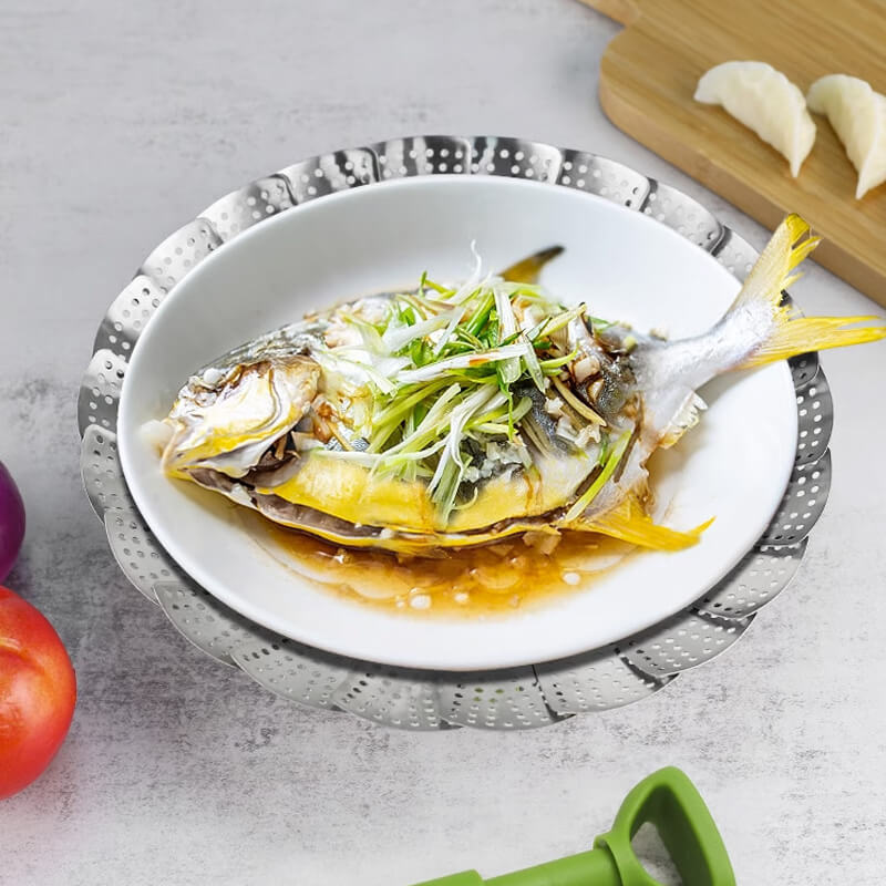 Cestello Vapore Pieghevole in Acciaio Inossidabile per Verdure