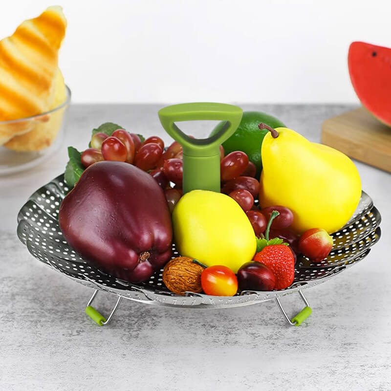 Cestello Vapore Pieghevole in Acciaio Inossidabile per Verdure