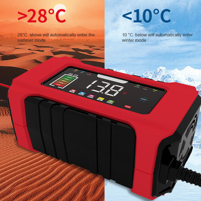🔋 Caricabatterie Intelligente 12V 6A | Ricarica in 9 Fasi e Riparazione a Impulsi ⚡ | Display LCD a Colori, Compensazione Termica 🌡️ | Protezioni Multiple Integrate 🛡️