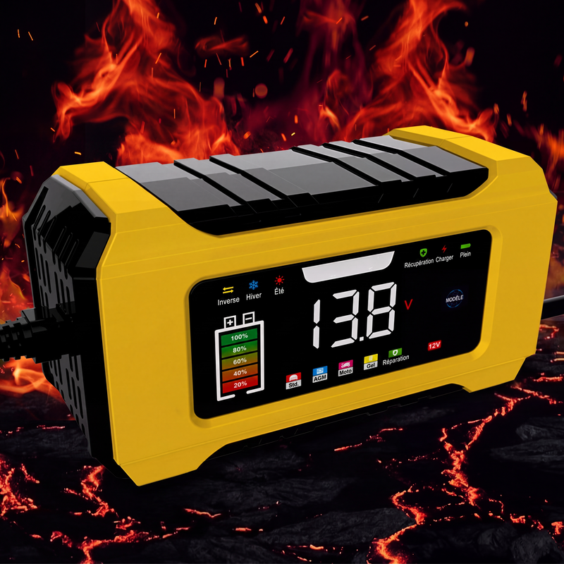 🔋 Caricabatterie Intelligente 12V 6A | Ricarica in 9 Fasi e Riparazione a Impulsi ⚡ | Display LCD a Colori, Compensazione Termica 🌡️ | Protezioni Multiple Integrate 🛡️