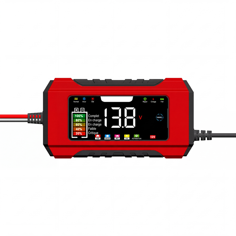 🔋 Caricabatterie Intelligente 12V 6A | Ricarica in 9 Fasi e Riparazione a Impulsi ⚡ | Display LCD a Colori, Compensazione Termica 🌡️ | Protezioni Multiple Integrate 🛡️