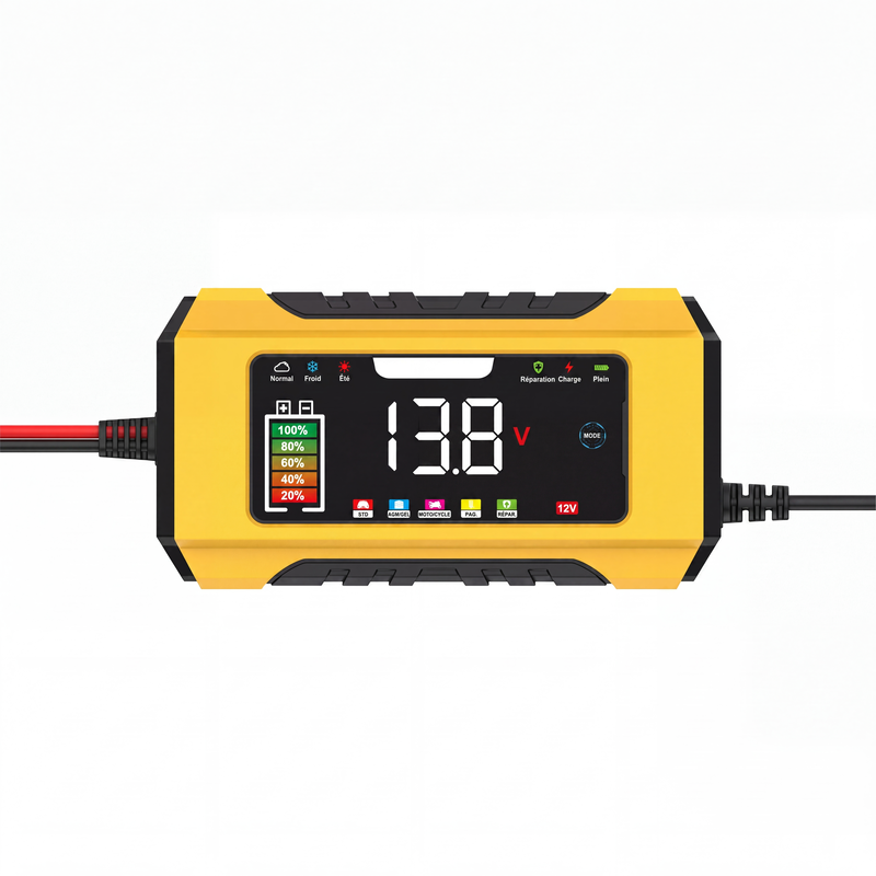 🔋 Caricabatterie Intelligente 12V 6A | Ricarica in 9 Fasi e Riparazione a Impulsi ⚡ | Display LCD a Colori, Compensazione Termica 🌡️ | Protezioni Multiple Integrate 🛡️