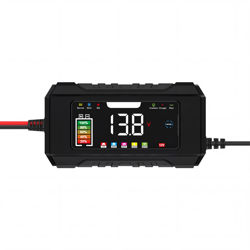 🔋 Caricabatterie Intelligente 12V 6A | Ricarica in 9 Fasi e Riparazione a Impulsi ⚡ | Display LCD a Colori, Compensazione Termica 🌡️ | Protezioni Multiple Integrate 🛡️