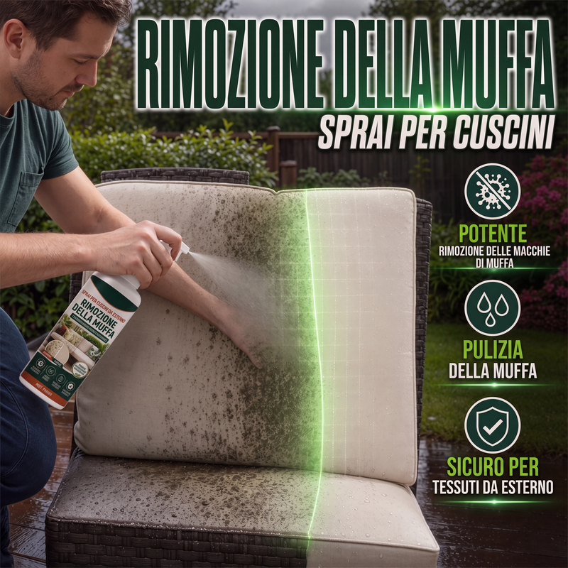 Spray antimuffa per cuscini da patio