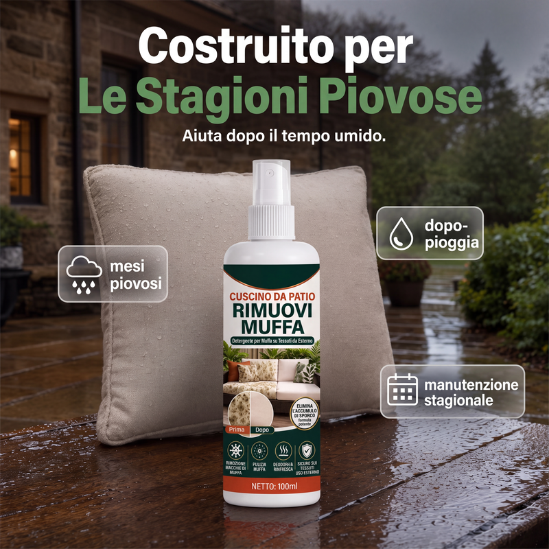 Spray antimuffa per cuscini da patio