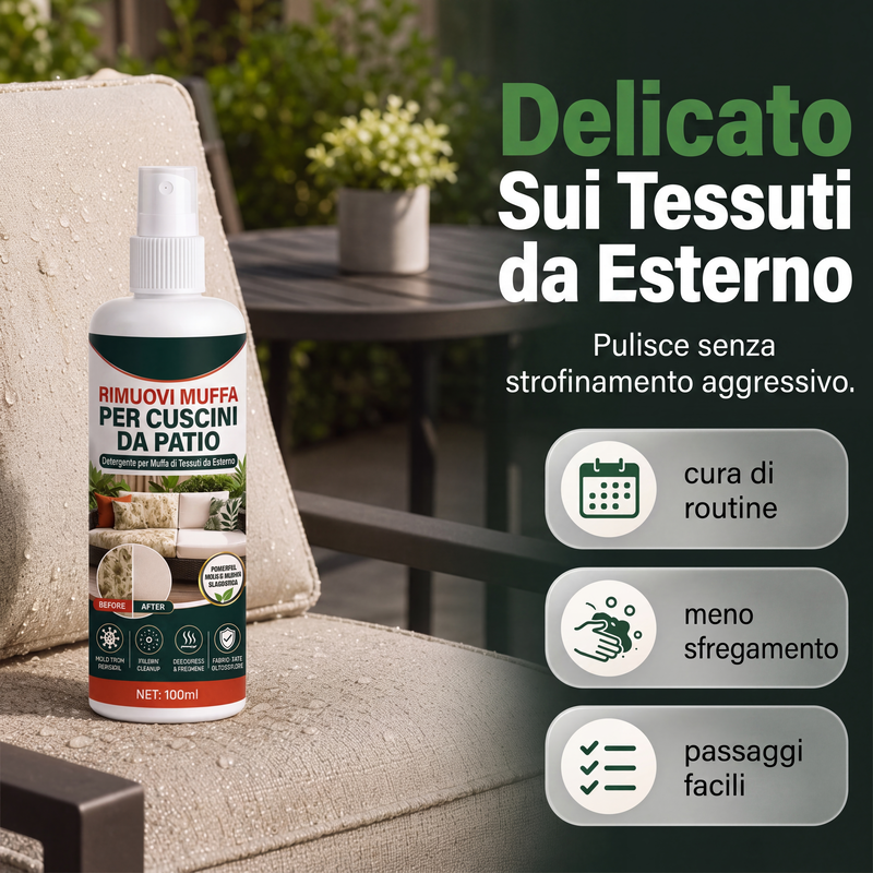Spray antimuffa per cuscini da patio