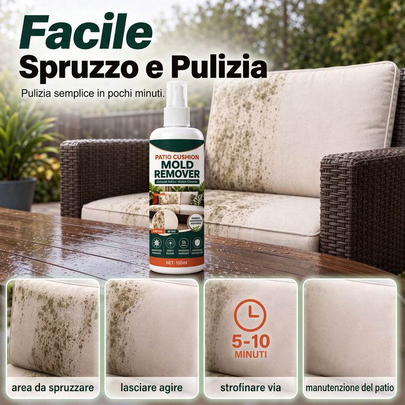 Spray antimuffa per cuscini da patio