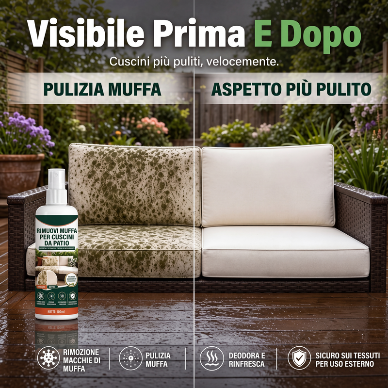 Spray antimuffa per cuscini da patio