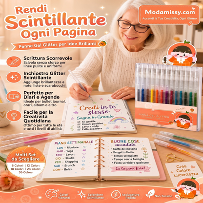 ✨ULTIMO GIORNO DI SALDO!!⚡OLTRE 50.000 PEZZI VENDUTI!🎁Set di penne gel glitterate
