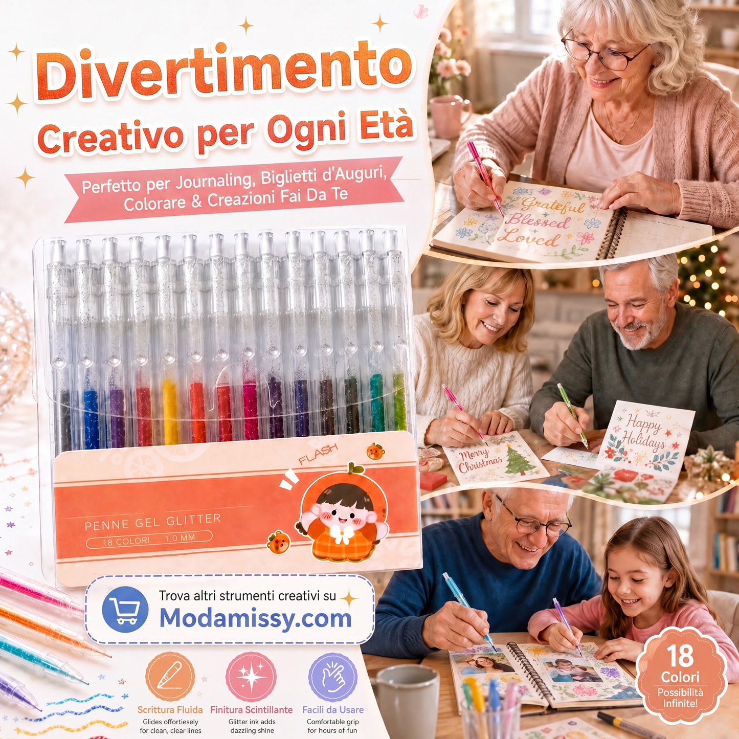 ✨ULTIMO GIORNO DI SALDO!!⚡OLTRE 50.000 PEZZI VENDUTI!🎁Set di penne gel glitterate