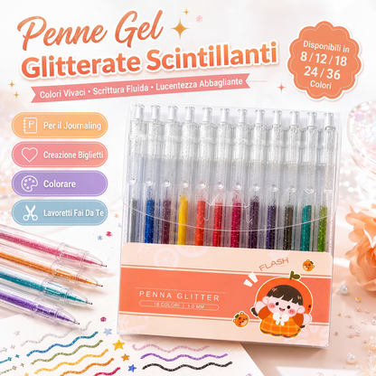 ✨ULTIMO GIORNO DI SALDO!!⚡OLTRE 50.000 PEZZI VENDUTI!🎁Set di penne gel glitterate