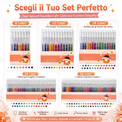 ✨ULTIMO GIORNO DI SALDO!!⚡OLTRE 50.000 PEZZI VENDUTI!🎁Set di penne gel glitterate