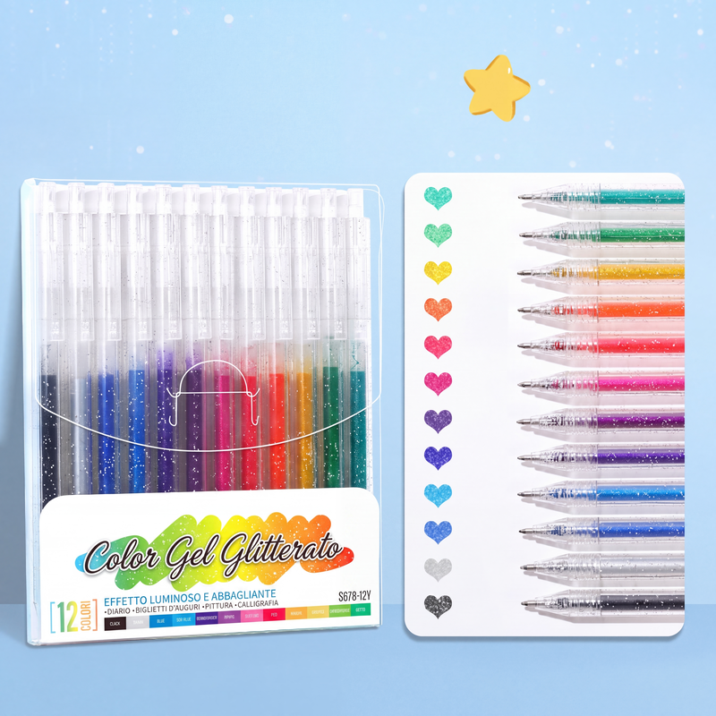 ✨ULTIMO GIORNO DI SALDO!!⚡OLTRE 50.000 PEZZI VENDUTI!🎁Set di penne gel glitterate