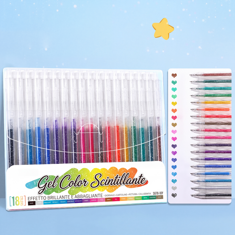 ✨ULTIMO GIORNO DI SALDO!!⚡OLTRE 50.000 PEZZI VENDUTI!🎁Set di penne gel glitterate