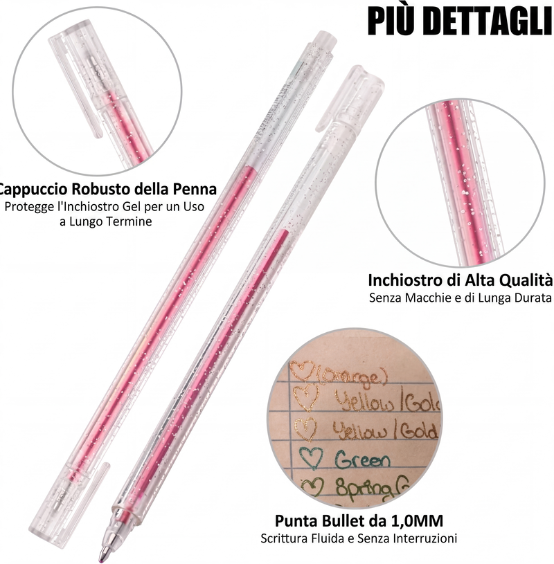 ✨ULTIMO GIORNO DI SALDO!!⚡OLTRE 50.000 PEZZI VENDUTI!🎁Set di penne gel glitterate