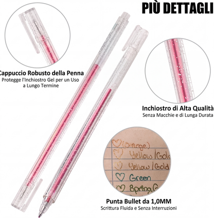 ✨ULTIMO GIORNO DI SALDO!!⚡OLTRE 50.000 PEZZI VENDUTI!🎁Set di penne gel glitterate