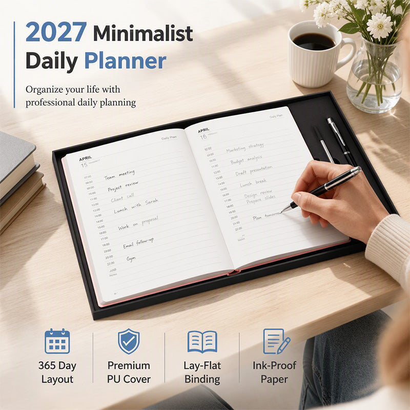 2027 Agenda giornaliera minimalista taccuino