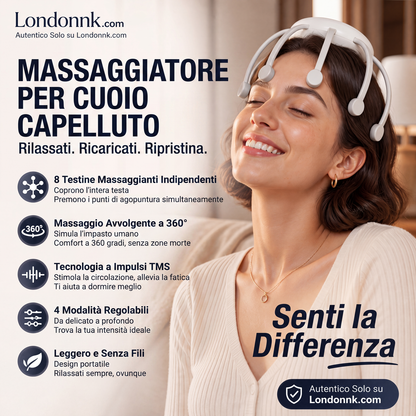 🐙 SCONTO DEL 50% ORA! 💆‍♂️ Massaggiatore Testa Intelligente a Polpo – Impastamento Rilassante, Modalità Multiple e Design Portatile 🔋