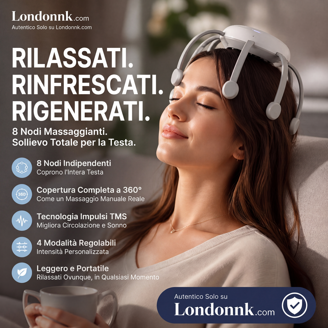 🐙 SCONTO DEL 50% ORA! 💆‍♂️ Massaggiatore Testa Intelligente a Polpo – Impastamento Rilassante, Modalità Multiple e Design Portatile 🔋