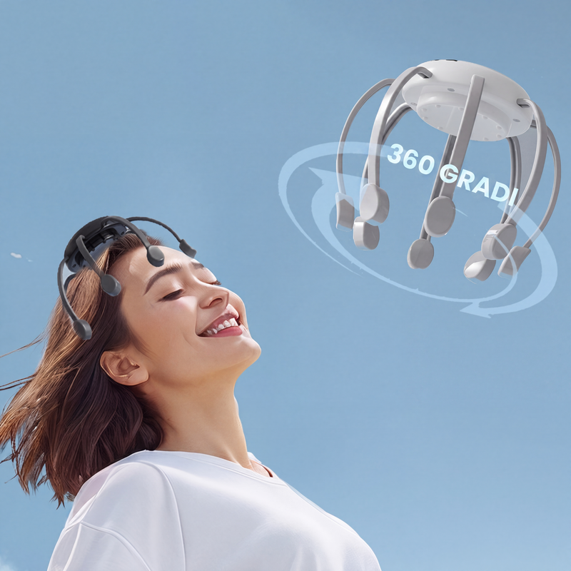 🐙 SCONTO DEL 50% ORA! 💆‍♂️ Massaggiatore Testa Intelligente a Polpo – Impastamento Rilassante, Modalità Multiple e Design Portatile 🔋