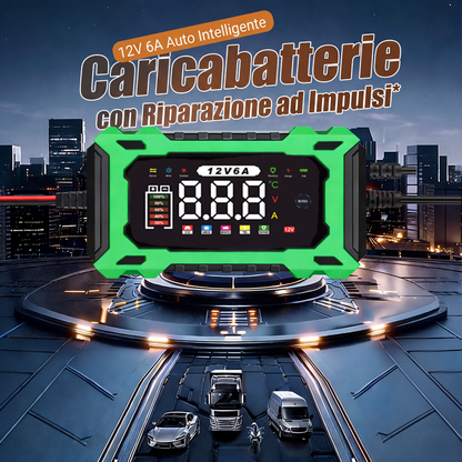 🔥Offerta a tempo limitato - Caricabatteria auto intelligente da 12V, 6A con funzione di riparazione a impulsi