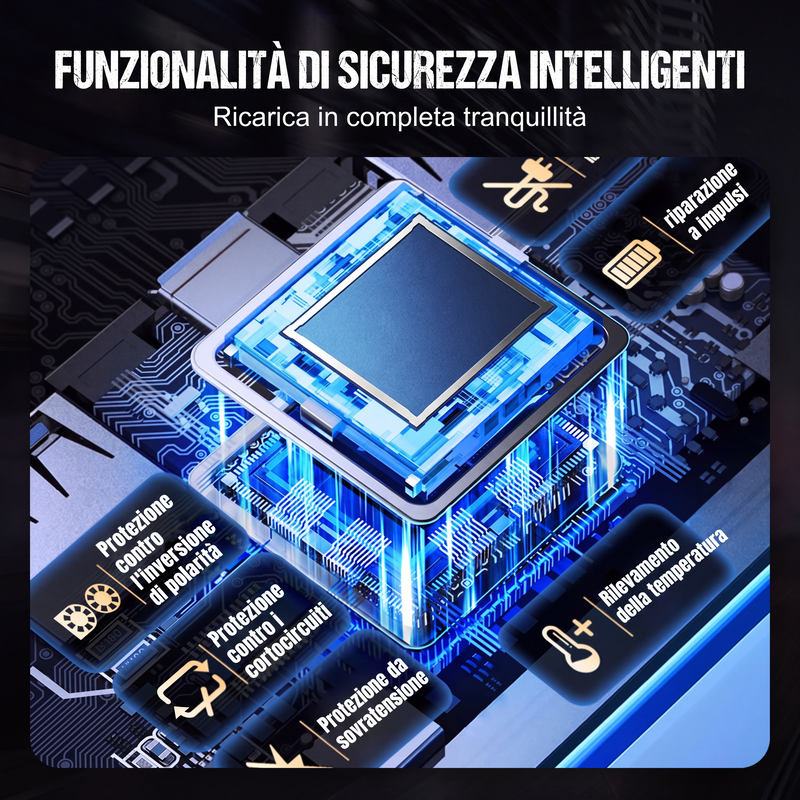 🔥Offerta a tempo limitato - Caricabatteria auto intelligente da 12V, 6A con funzione di riparazione a impulsi