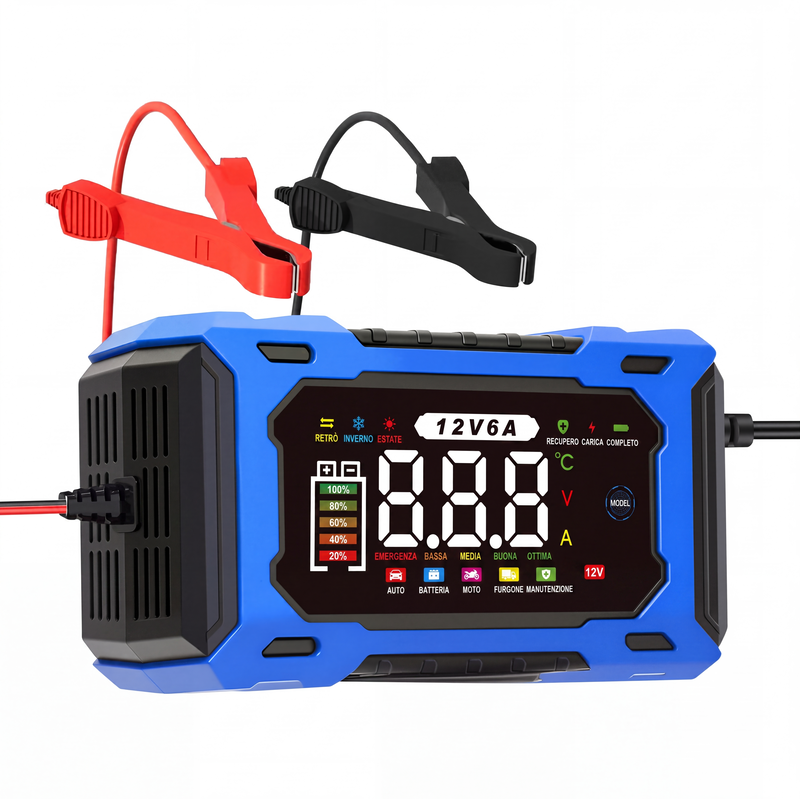 🔥Offerta a tempo limitato - Caricabatteria auto intelligente da 12V, 6A con funzione di riparazione a impulsi