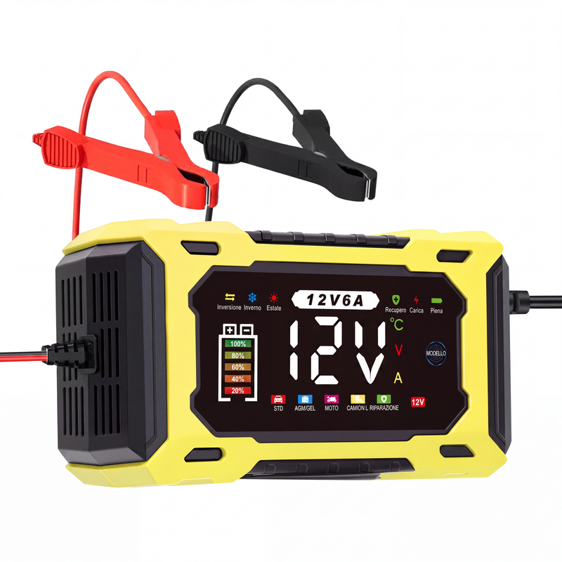 🔥Offerta a tempo limitato - Caricabatteria auto intelligente da 12V, 6A con funzione di riparazione a impulsi