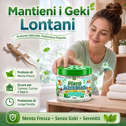 Perle in gel repellente per gechi a base di piante naturali