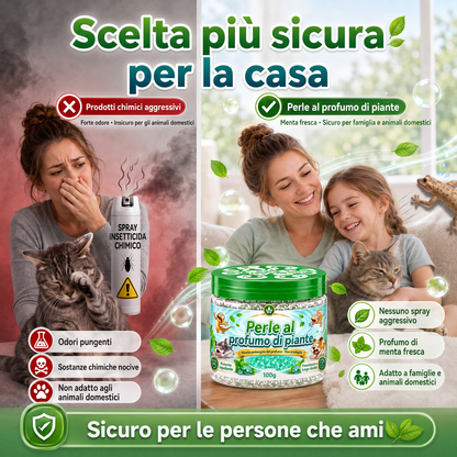 Perle in gel repellente per gechi a base di piante naturali