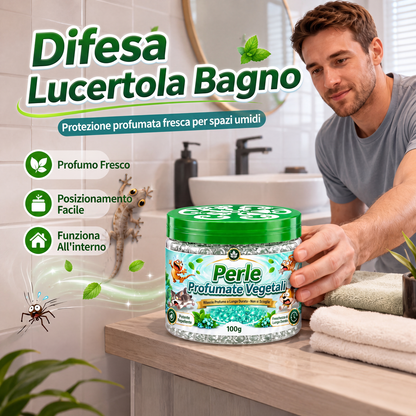 Perle in gel repellente per gechi a base di piante naturali