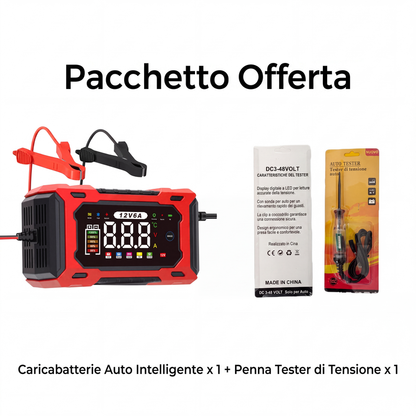 🔥Offerta a tempo limitato - Caricabatteria auto intelligente da 12V, 6A con funzione di riparazione a impulsi
