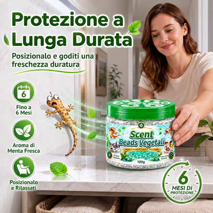 Perle in gel repellente per gechi a base di piante naturali