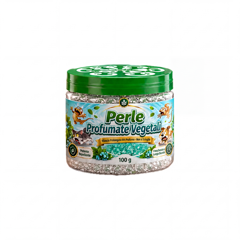 Perle in gel repellente per gechi a base di piante naturali