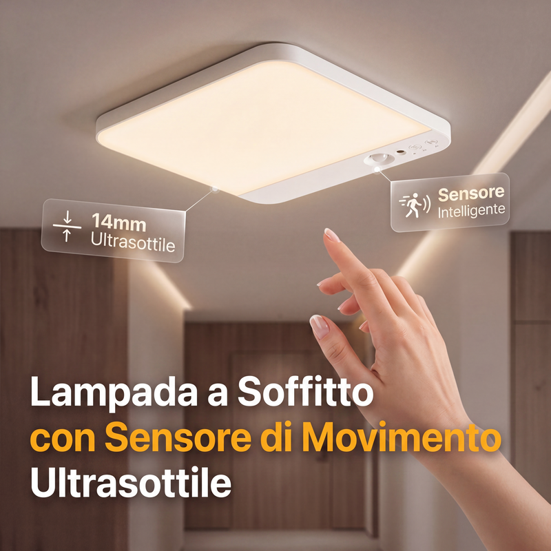⏳Sconto del 50% per tempo limitato⏰Lampada da soffitto ricaricabile con sensore di movimento – Lampada da soffitto LED senza fili con telecomando🔋💡