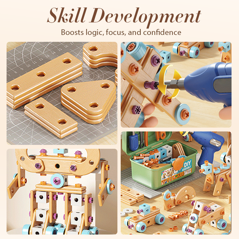 🔥 -50% Oggi: Kit di Strumenti Giocattolo Educativi Fai da Te per Bambini – Set di costruzioni STEM con trapano giocattolo, stimola creatività e ingegneria. Perfetto per bambini e bambine.