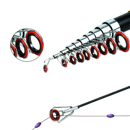 🎣Kit da Pesca Completo Portatile  | Canna Telescopica in Fibra di Vetro 💪 | Mulinello Fluido ed Esche Incluse 🐟 | Ideale per Viaggi e Campeggio 🎒