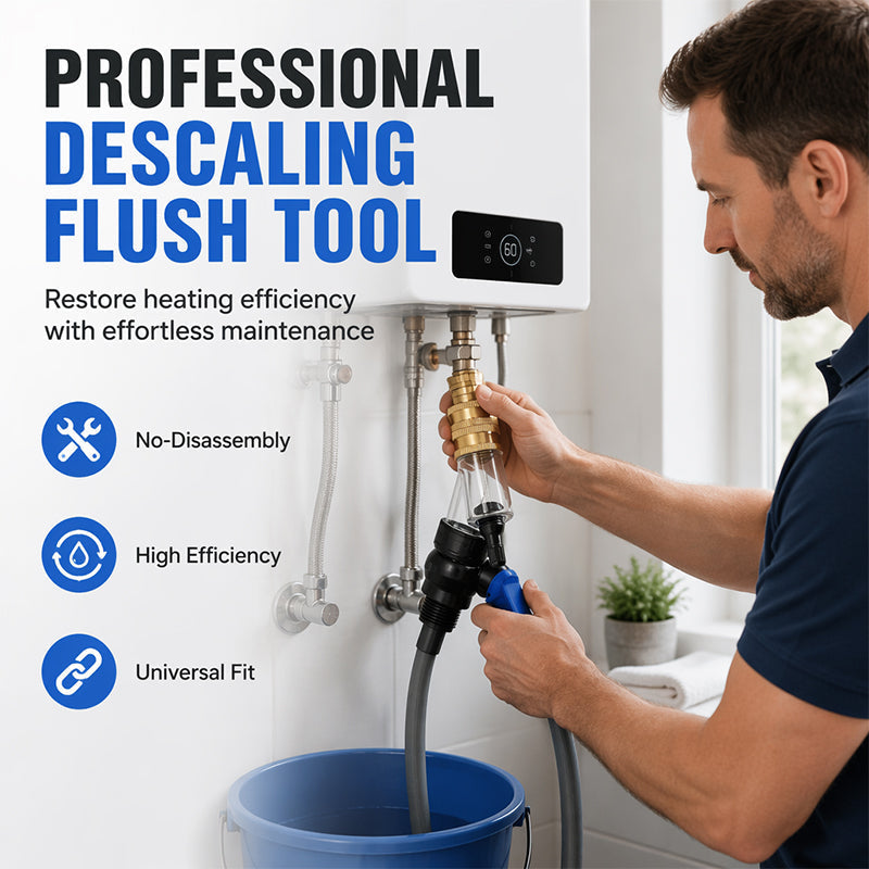 🚿SCONTO DEL 50% ORA! Utensile per decalcificazione scaldacqua senza smontaggio‑Adattatore filtro rimuovi calcare per risciacquo rapido, strumento per pulizia facile del calcare per scaldacqua domestici