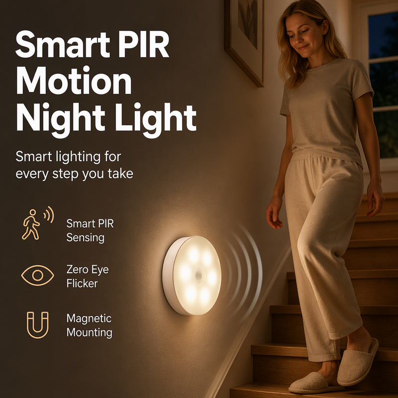 Lampada notturna LED magnetica wireless con sensore di movimento